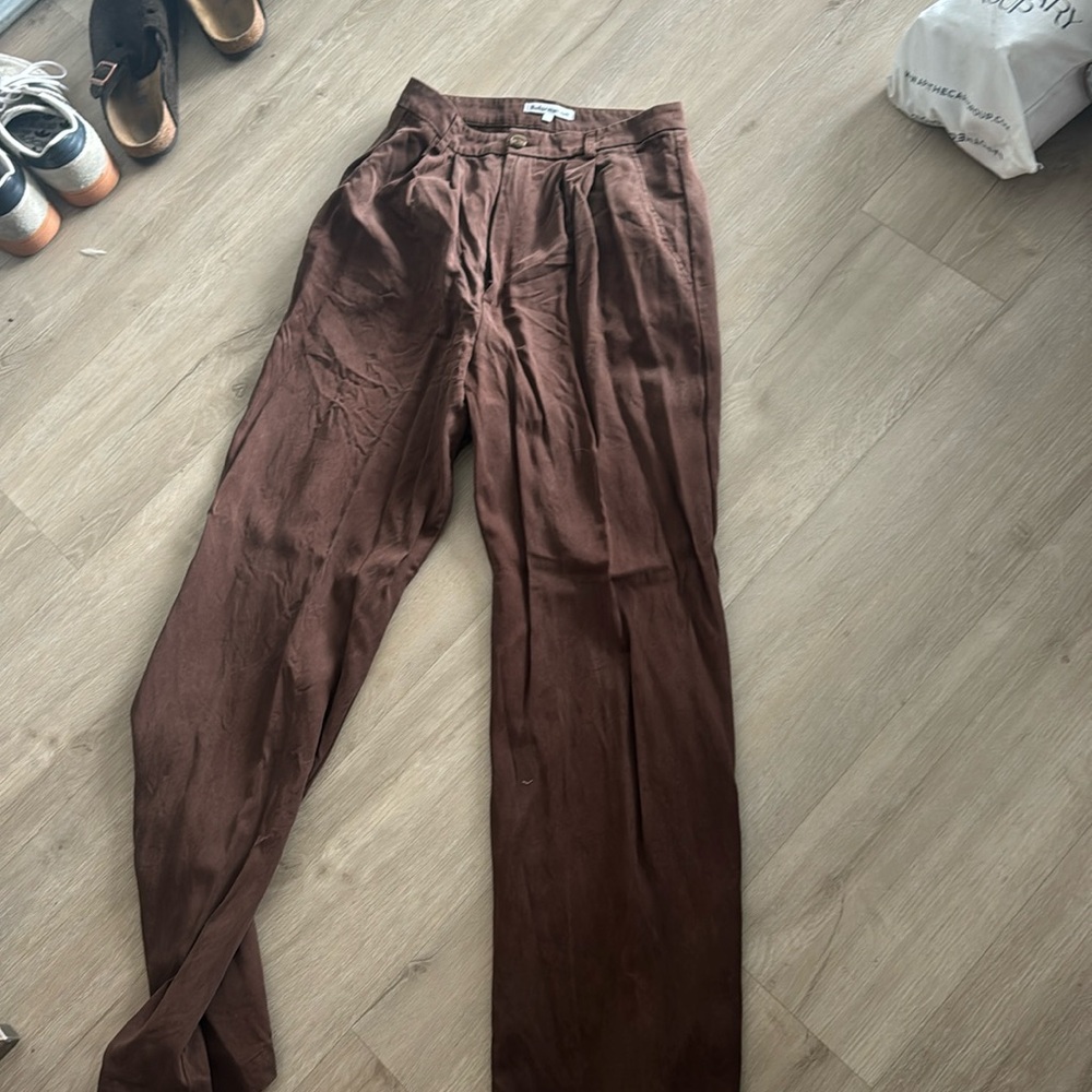 Reformation brown trousers